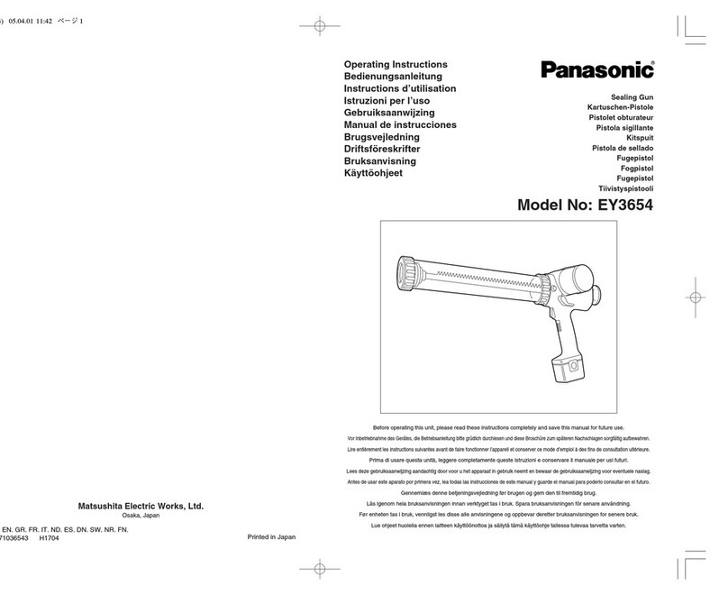 Panasonic EY3654 - 7.2V CAULKING GUN User manual