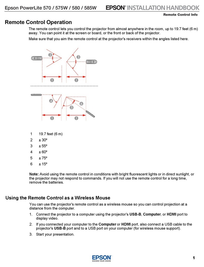 Epson PowerLite 570 Installation handbook