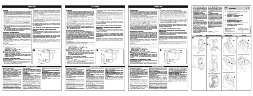 Mhouse PR1 Installation and use instructions and warnings