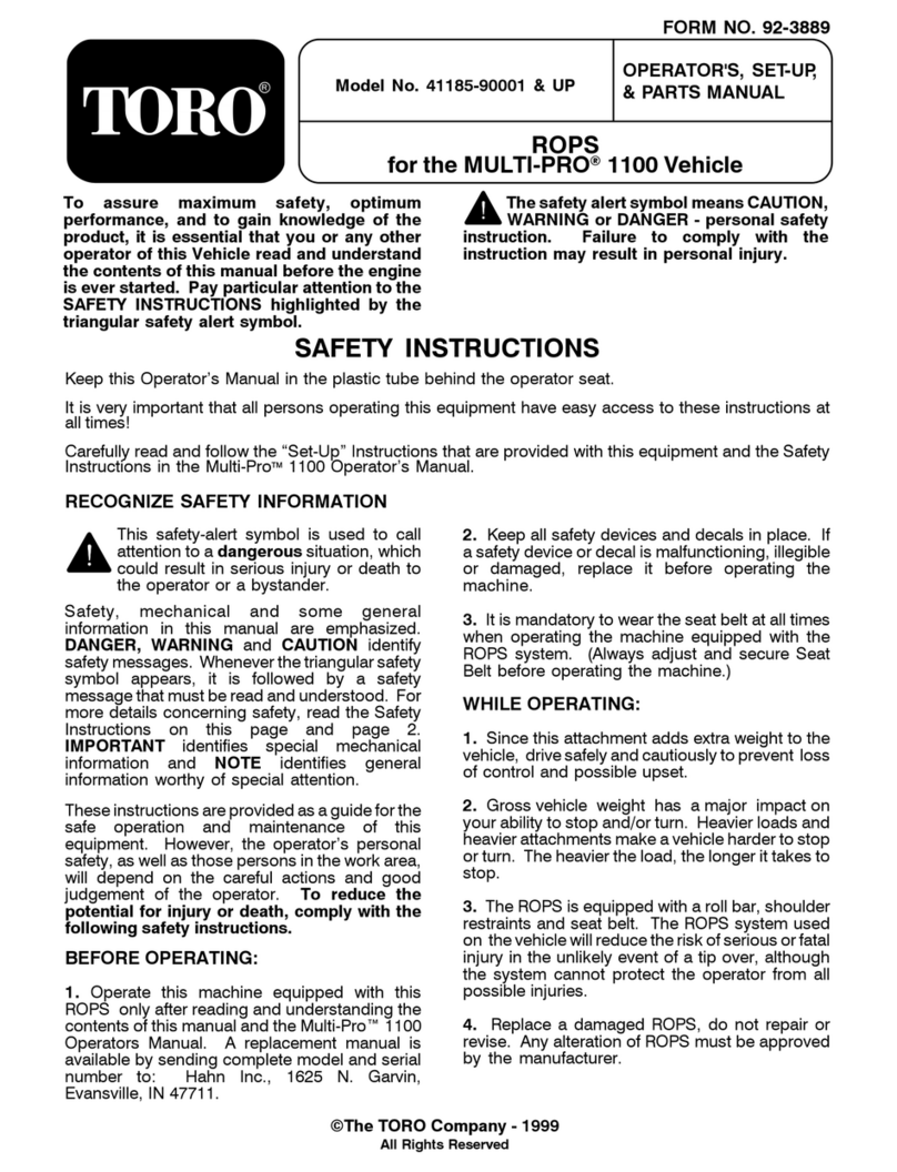 Toro MULTI-PRO 1100 Operator's manual