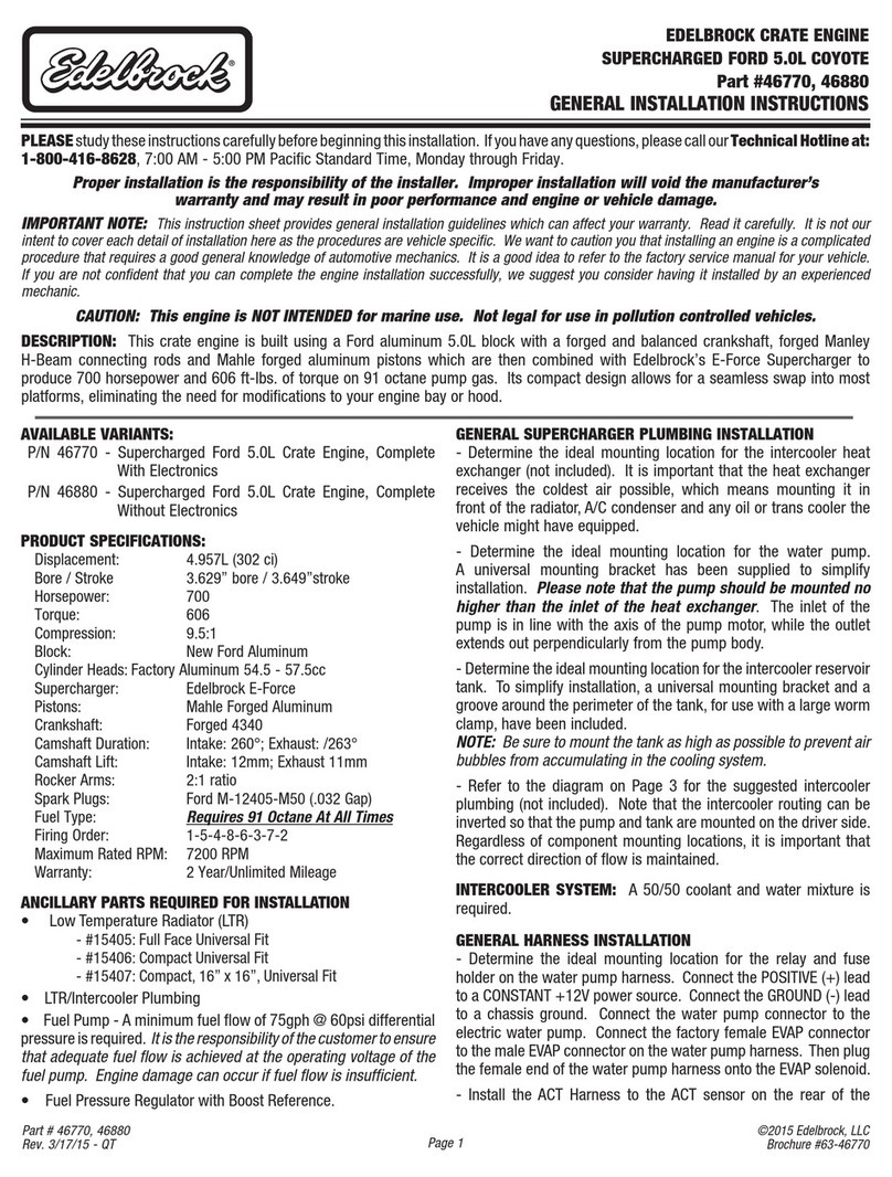 Edelbrock 46770 General instruction instructions