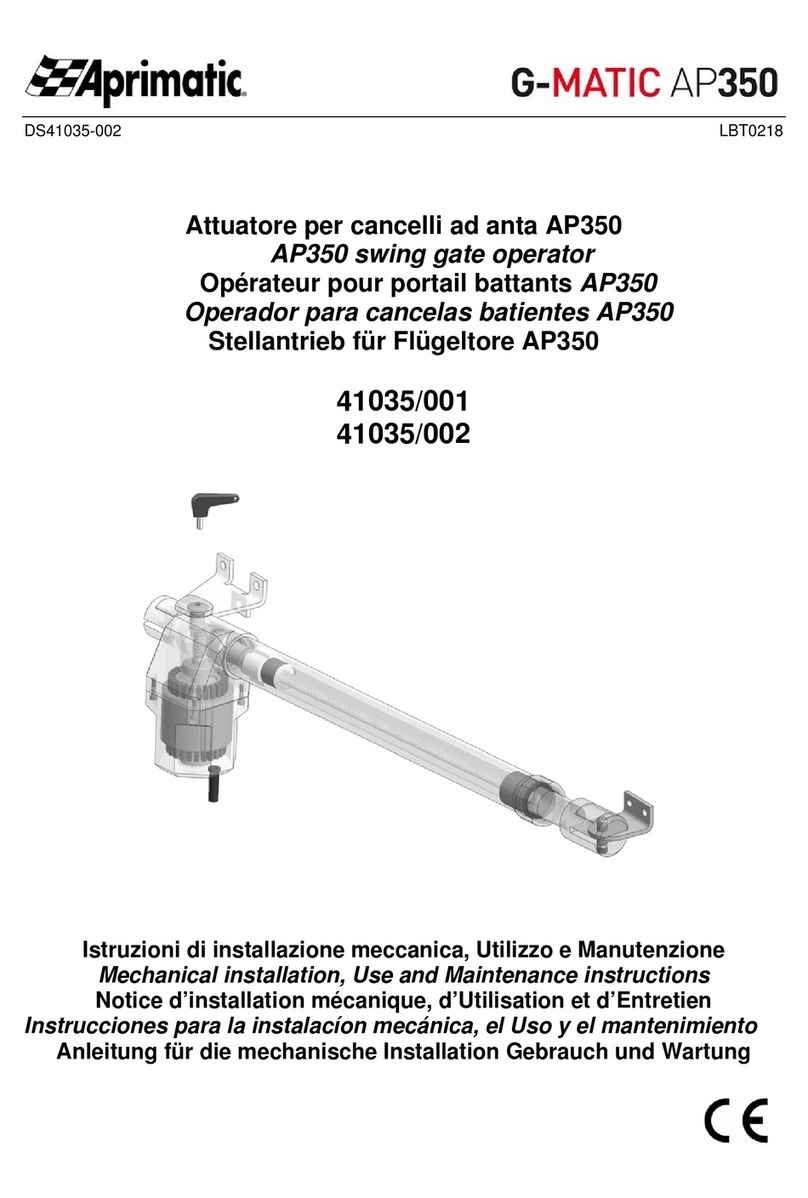 Aprimatic G-matic AP350 Use and maintenance instructions