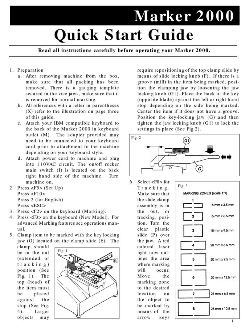 Silca MARKER 2000 User manual