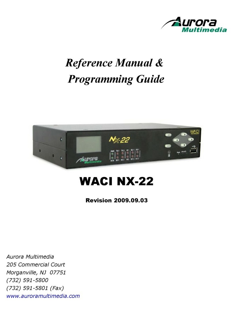 Aurora Multimedia WACI NX-22 Reference manual & programming guide