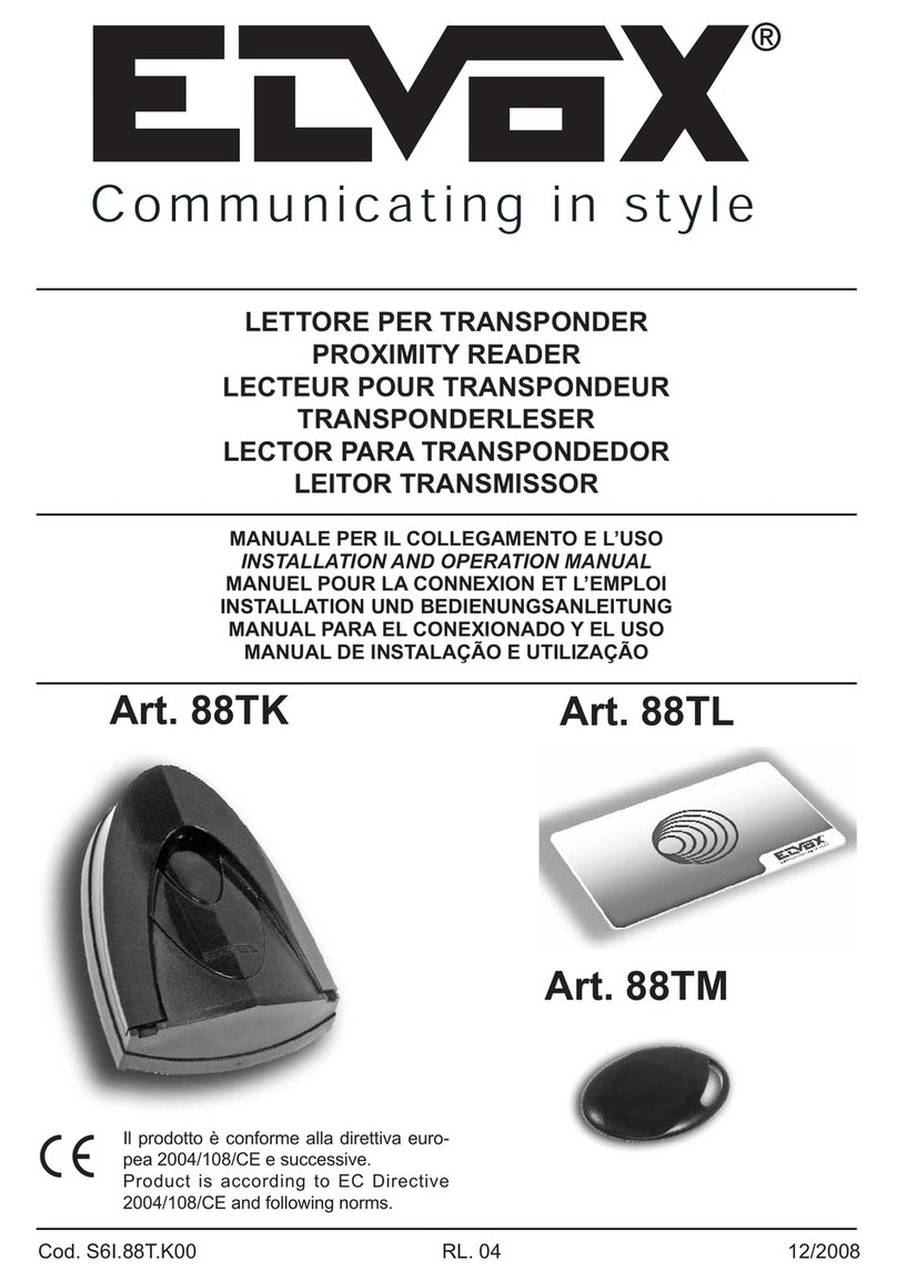 Elvox 88TK Installation and operation manual