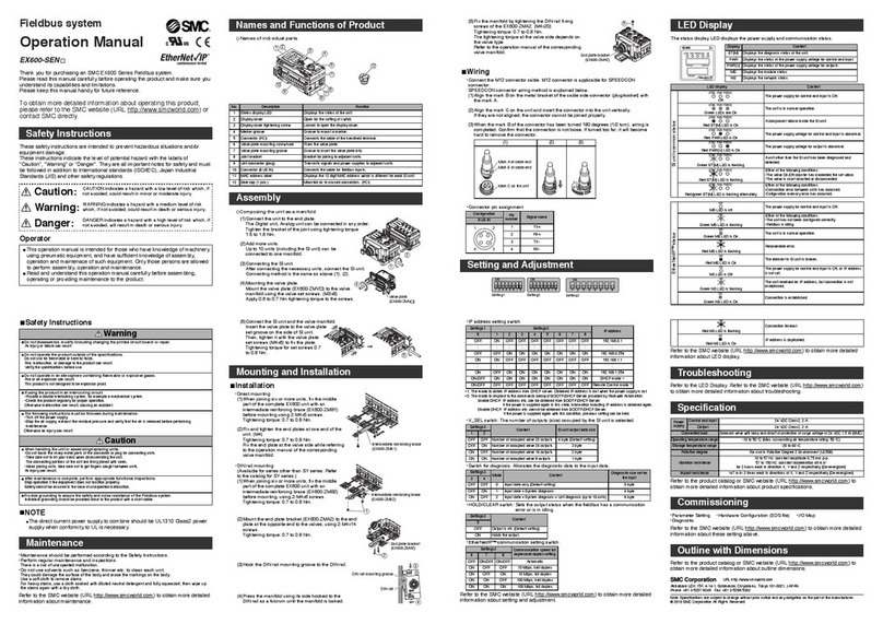 SMC Networks EX600 Series Operation manuals