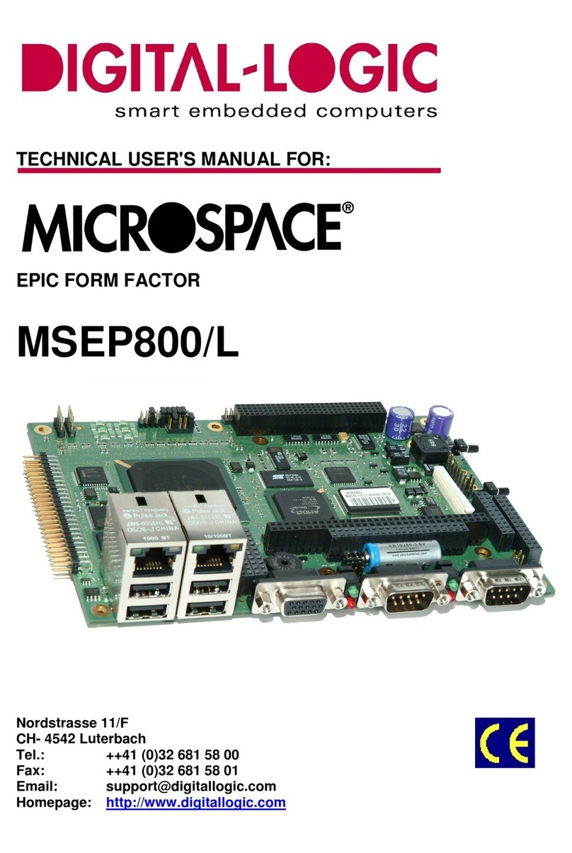 DIGITAL-LOGIC MICROSPACE  MSEP800 User manual