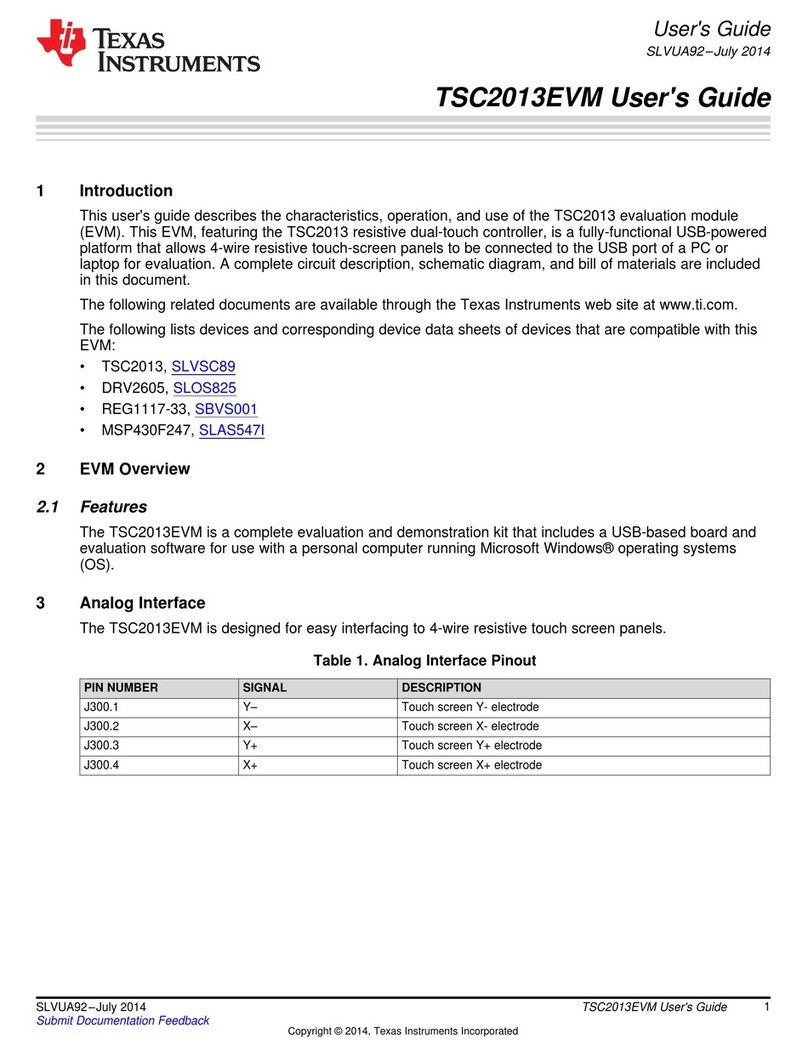Texas Instruments TSC2013EVM User manual