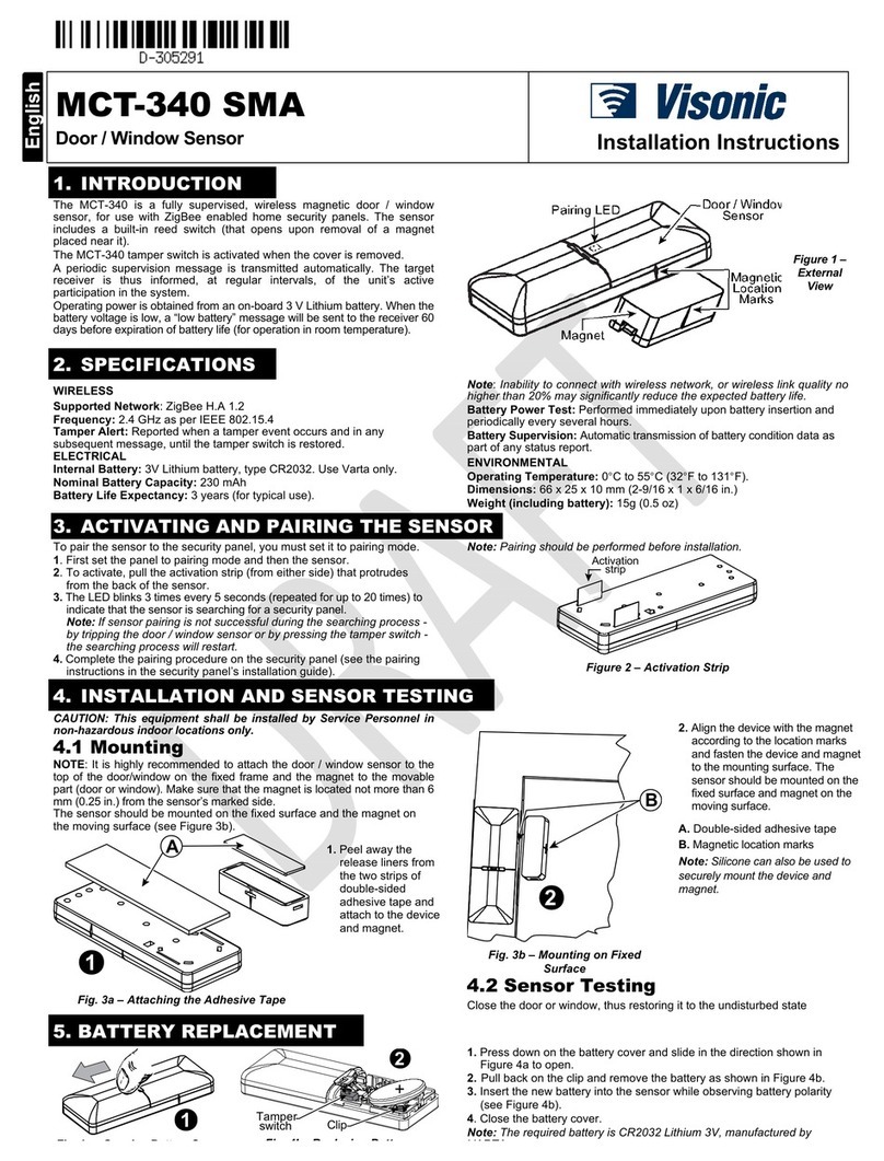 Visonic MCT-340 SMA installation guide