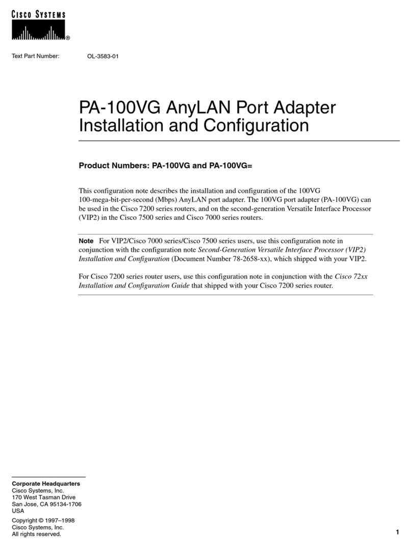 Cisco PA-100VG Operating and maintenance instructions