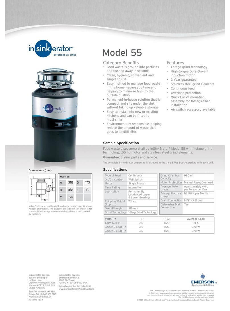 Emerson InSinkErator 55 User manual