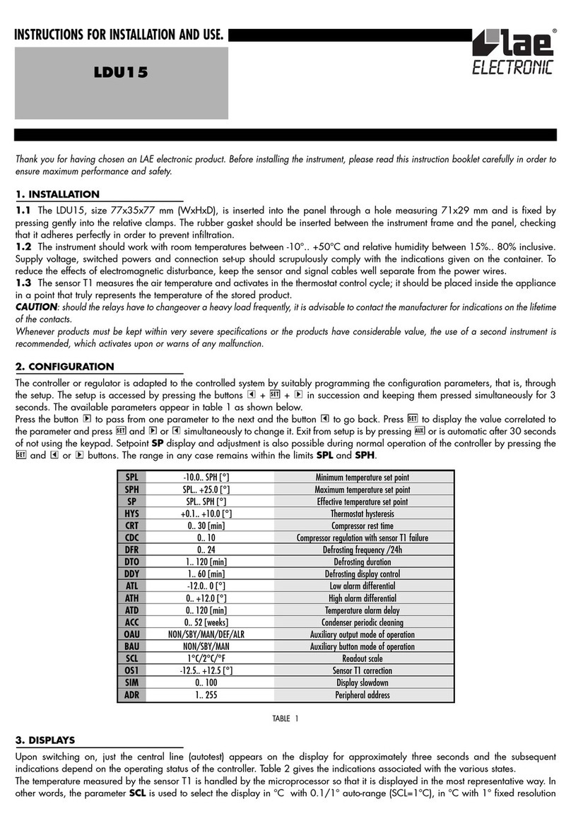 LAE LDU15 Instructions for installation and use