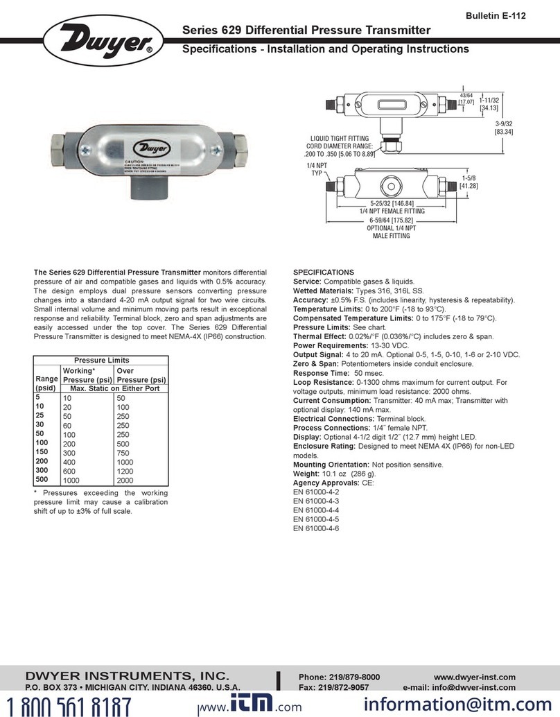 Dwyer Instruments 629 Series User manual