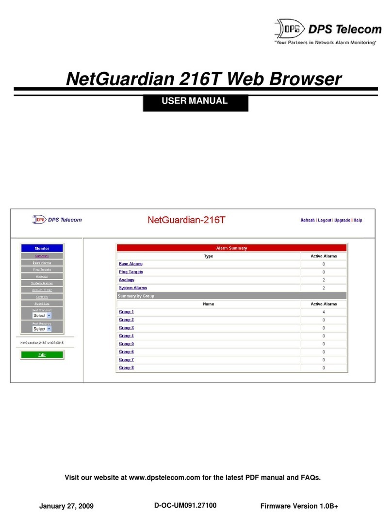 DPS Telecom NetGuardian 216T user manual DPS Telecom NetGuardian 216T user manual