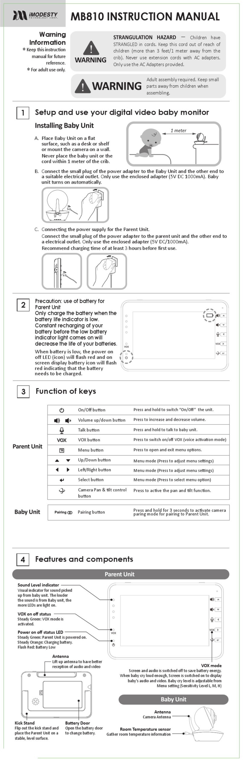 IMODESTY MB810 instruction manual