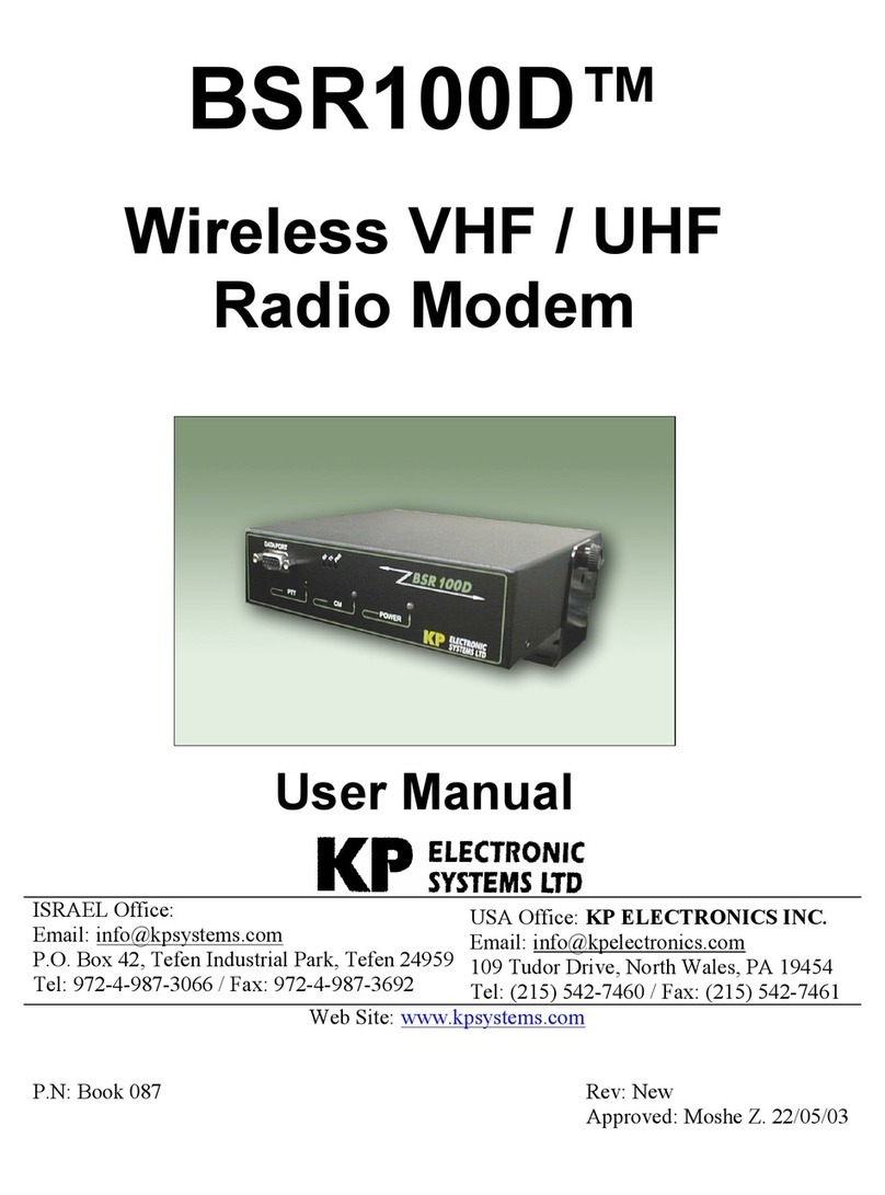 KP Electronic Systems BSR100D user manual