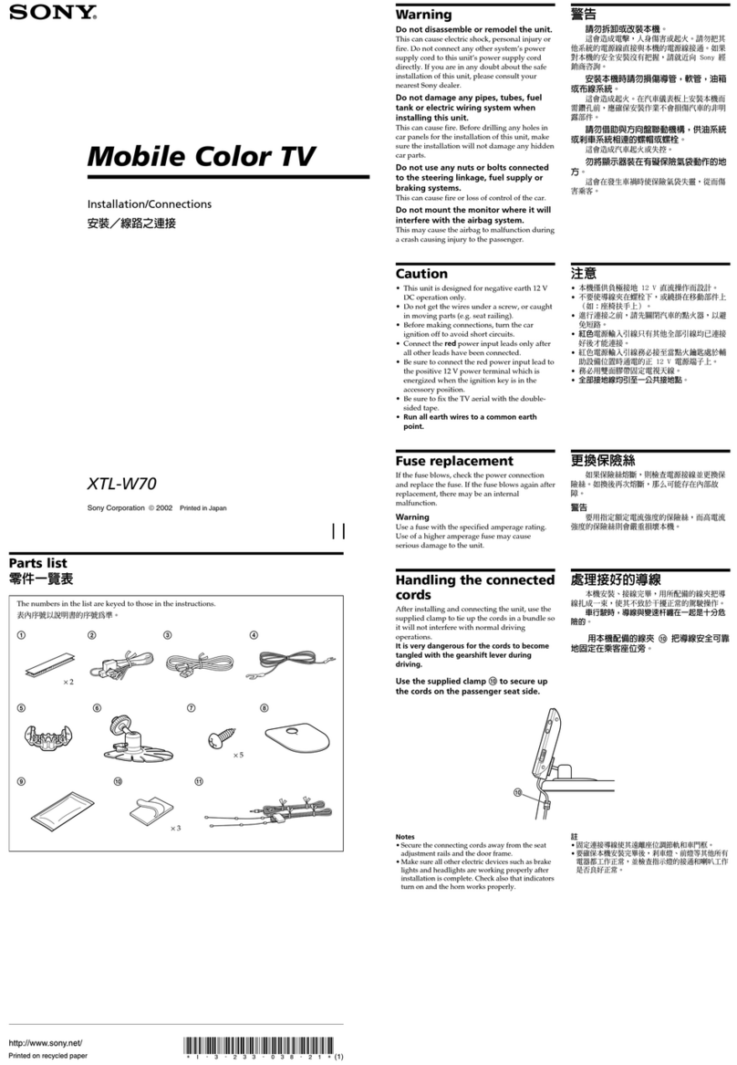 Sony XTL-W70 User manual