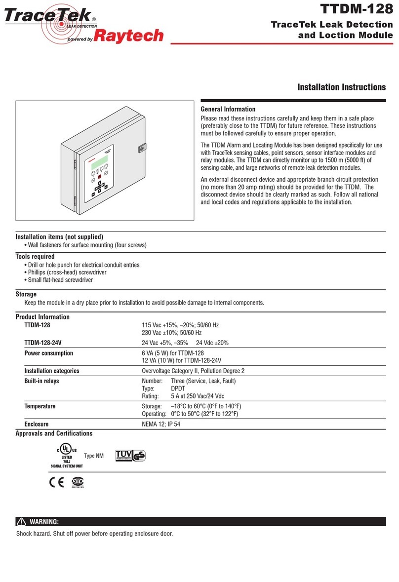 Raytech TraceTek TTDM-128 installation instructions