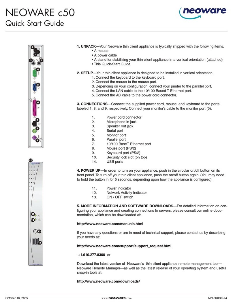 Neoware Neoware c50 - Thin Client quick start guide