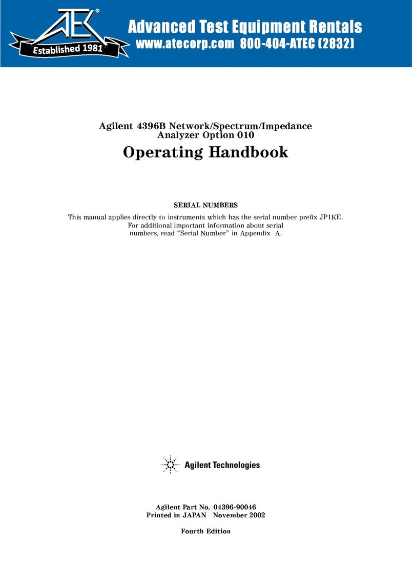 Agilent Technologies Agilent 4396B User manual