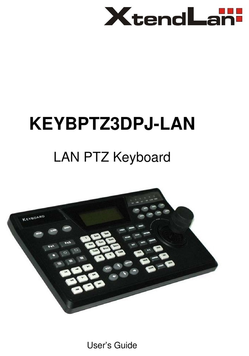 XtendLan KEYBPTZ3DPJ-LAN User manual