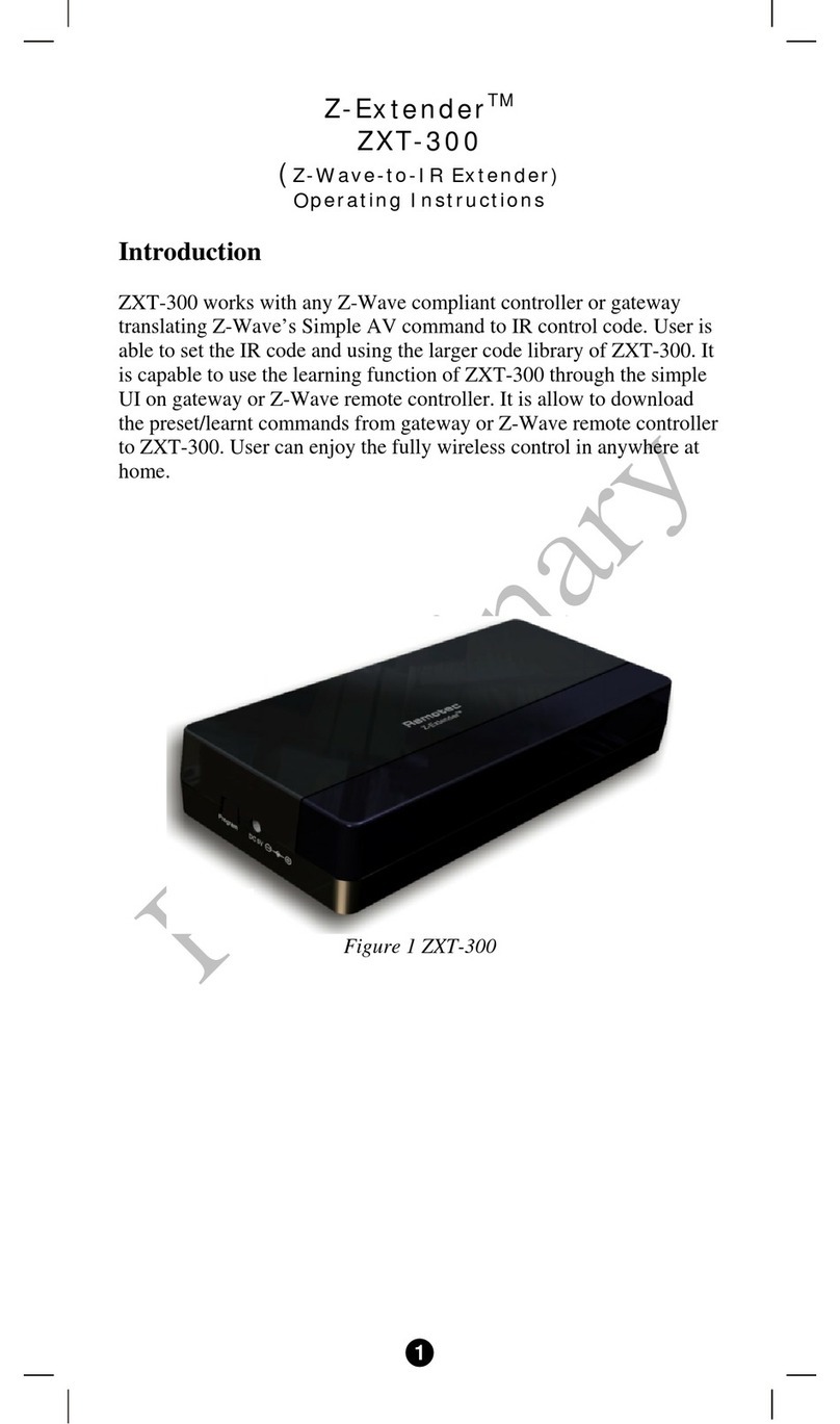 Remotec Z-Extender ZXT-300 User manual