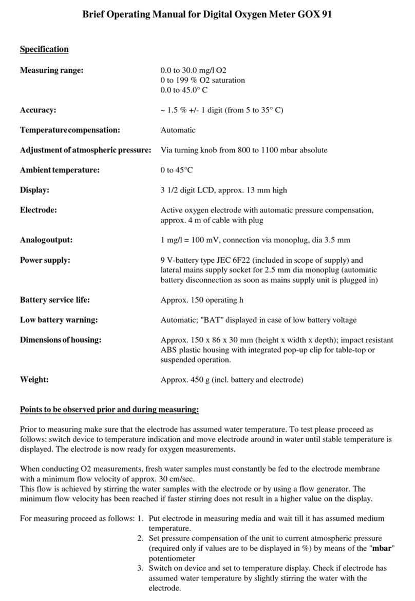 GREISINGER GOX 91 Brief Operating Manual
