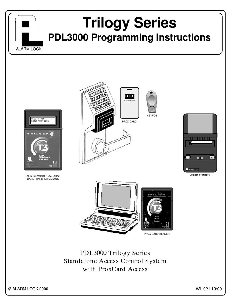 Alarm Lock PDL3000 series Installation manual