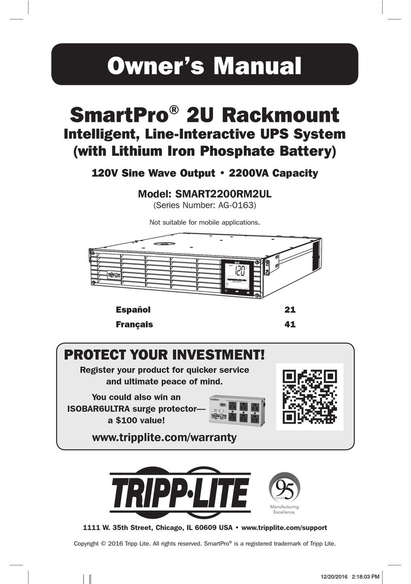 Tripp Lite SMART2200RM2UL User manual