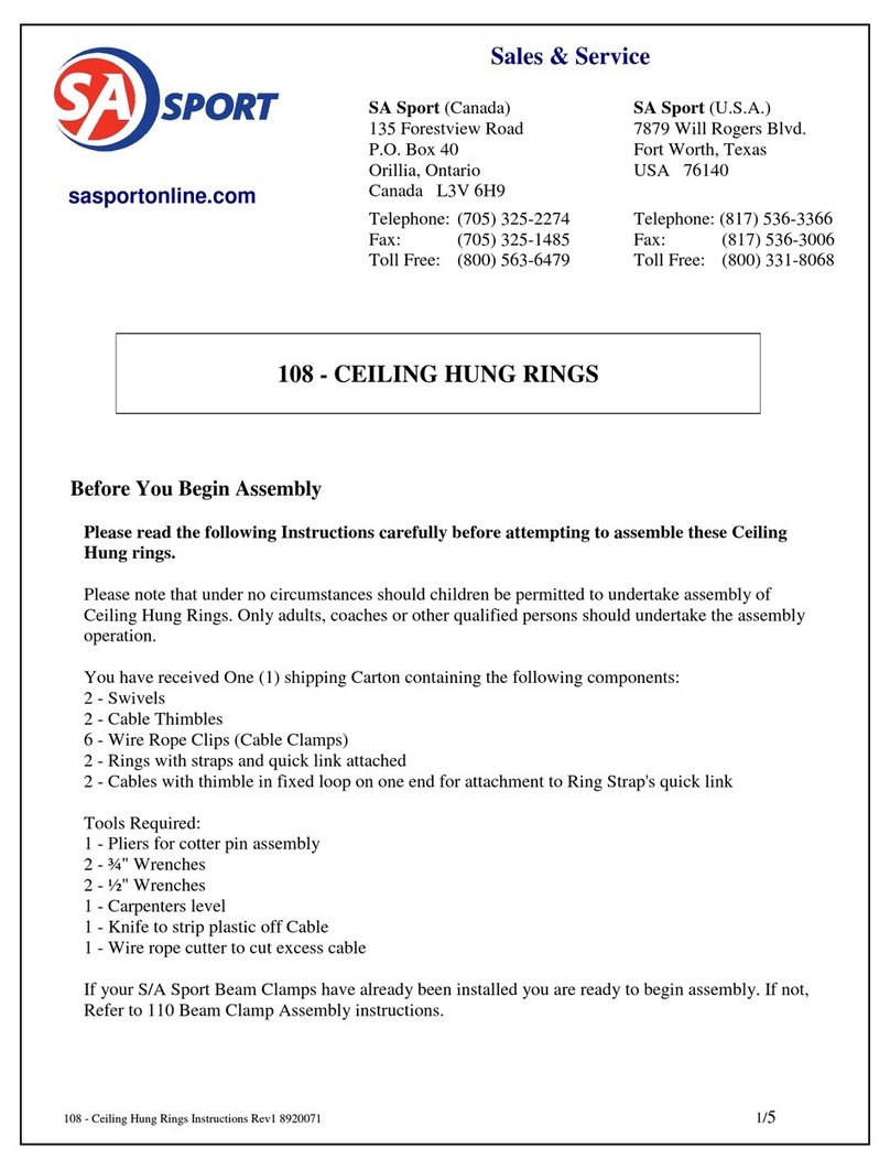 SA Sport 108 Ceiling Hung Rings manual SA Sport 108 Ceiling Hung Rings manual