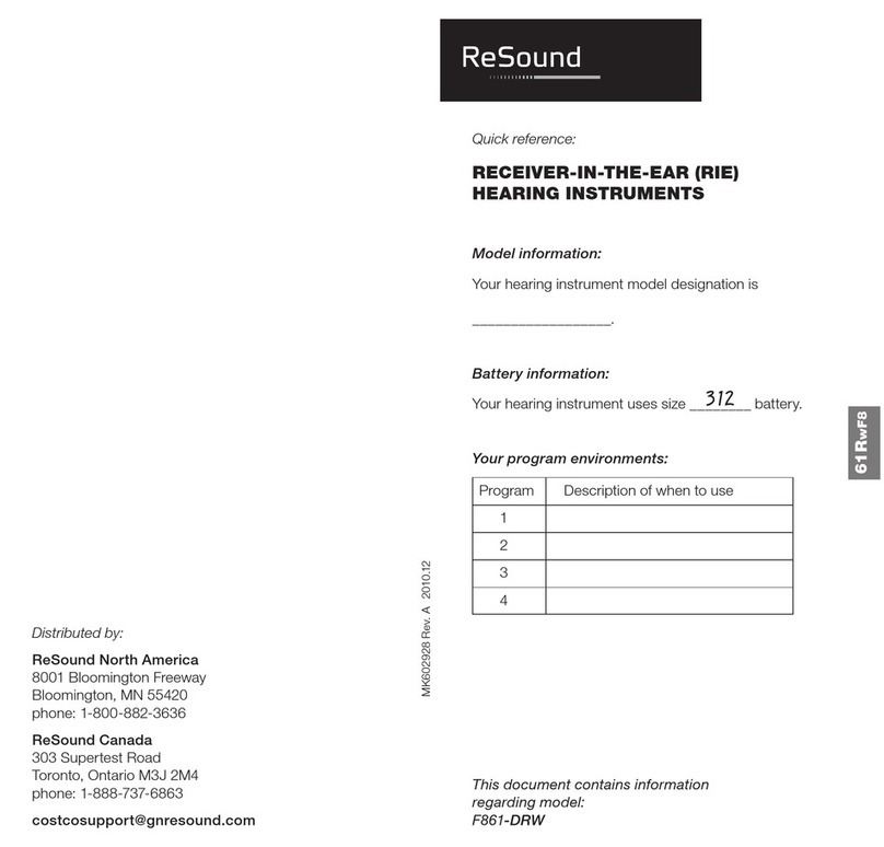 ReSound f861-drw manual ReSound f861-drw manual