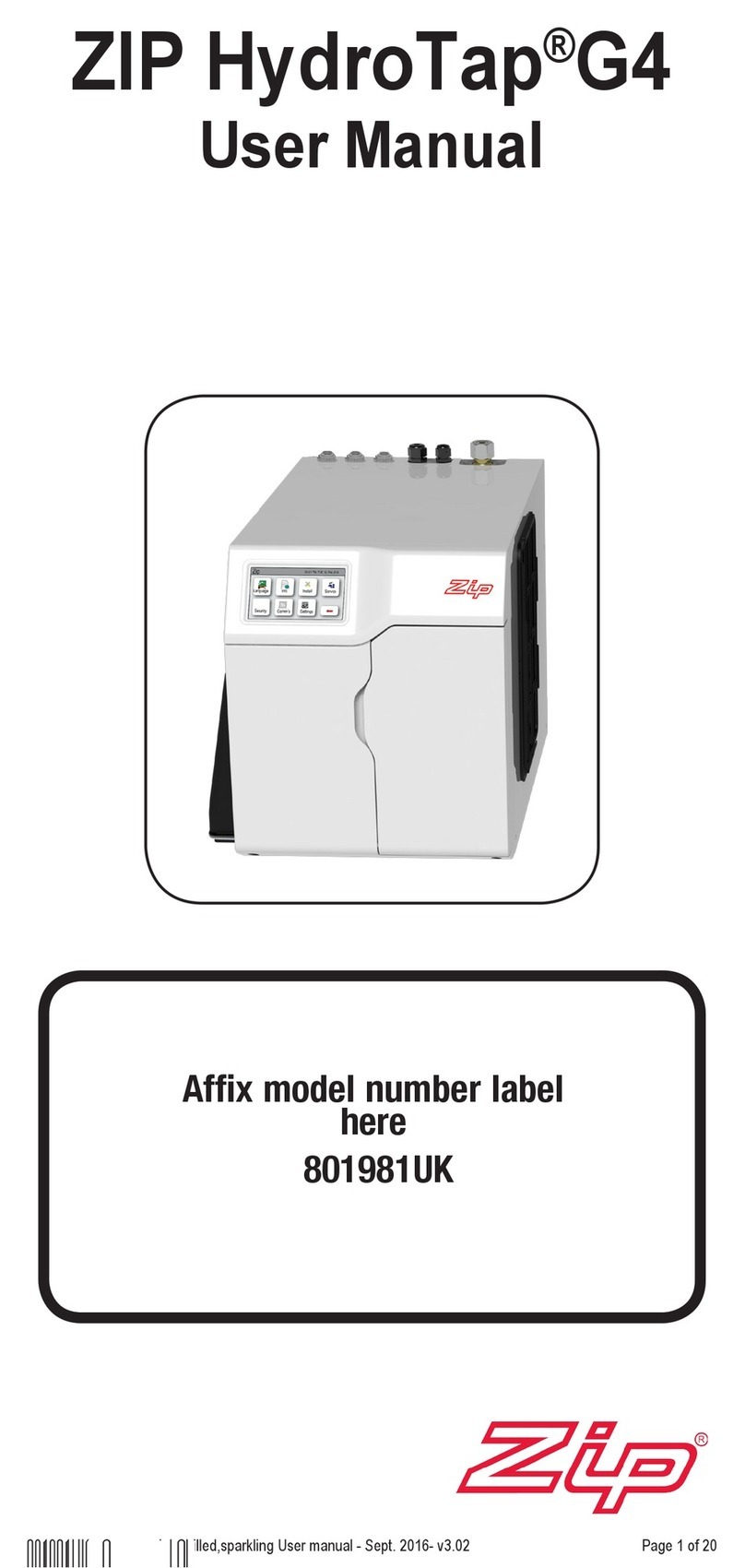 Zip Elite HydroTap G4 range User manual