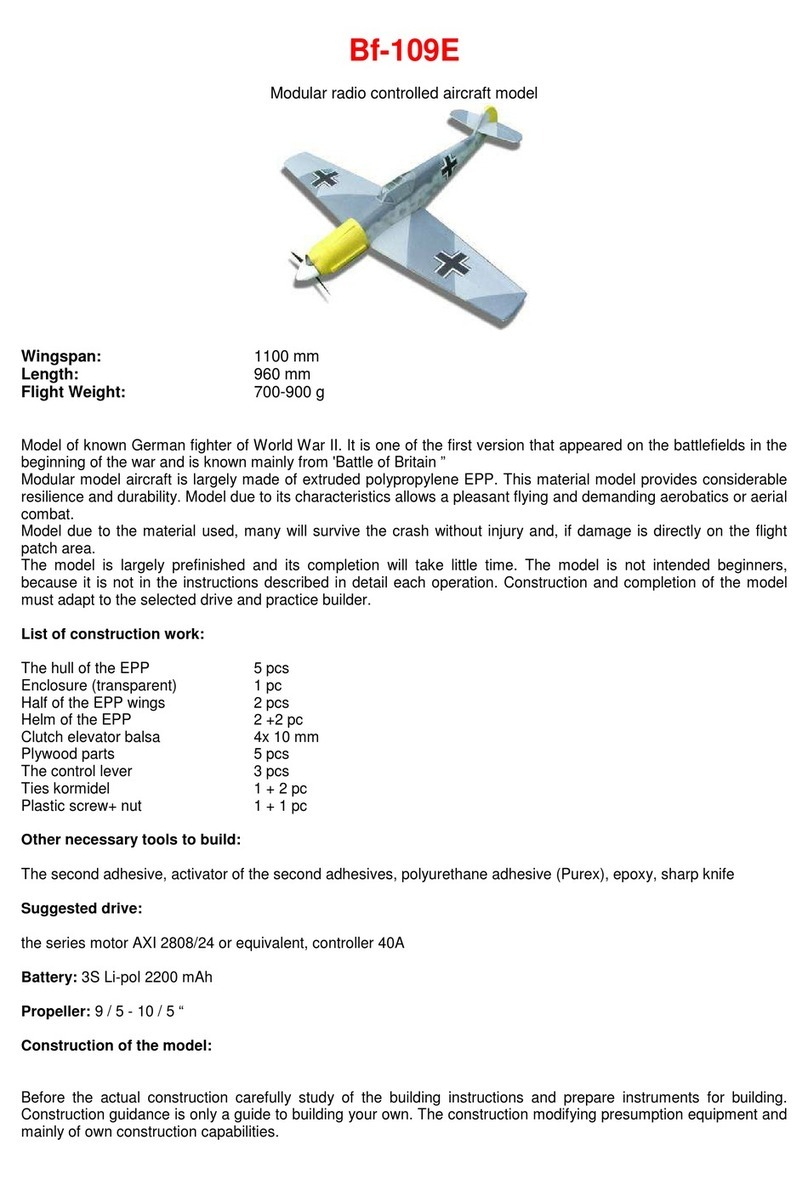 LM model Bf-109E user manual