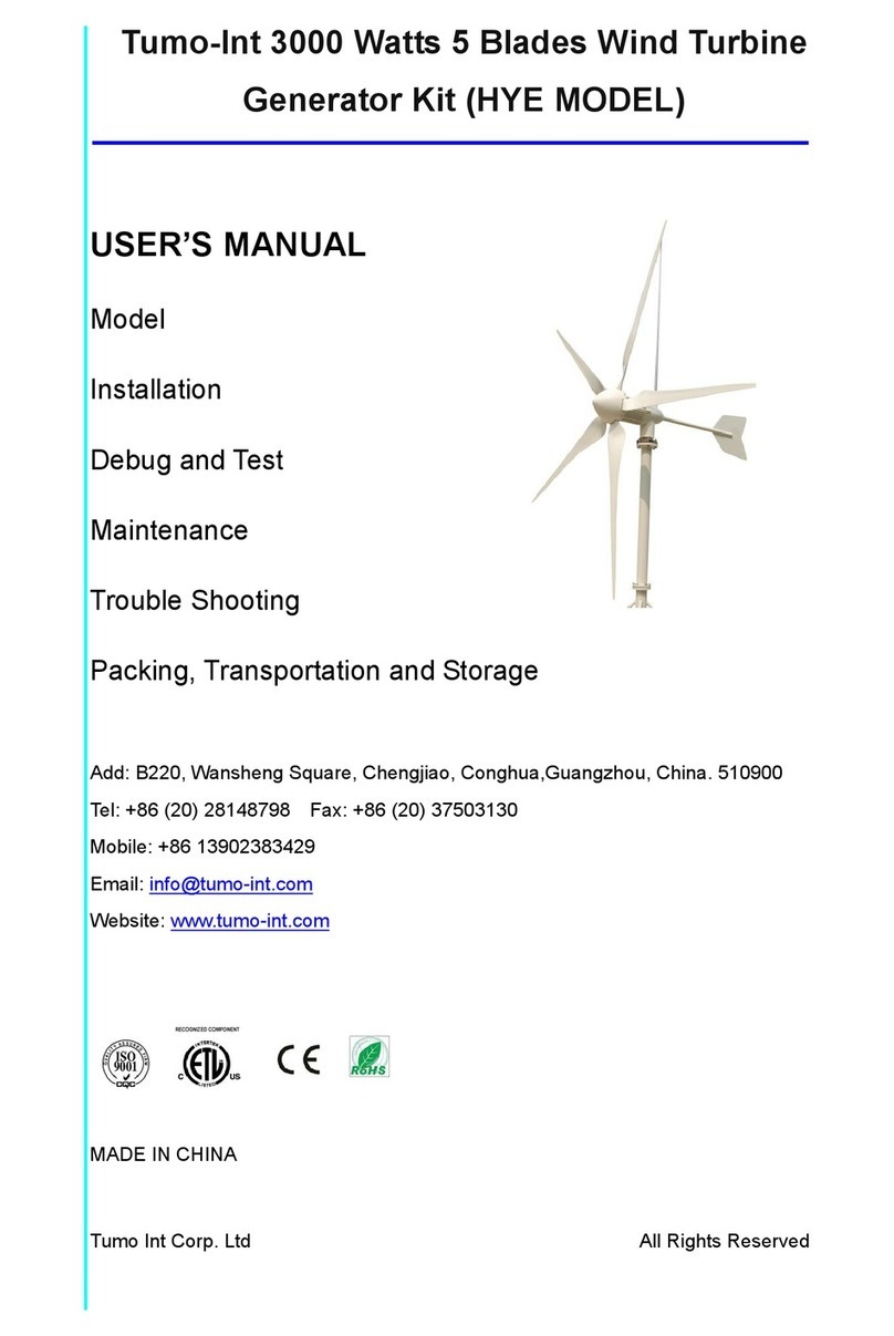 Tumo-Int 3000W 5 Blades Wind Turbine user manual