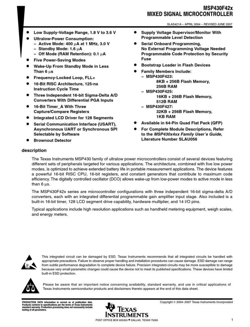 Texas Instruments MSP430F42 series User manual