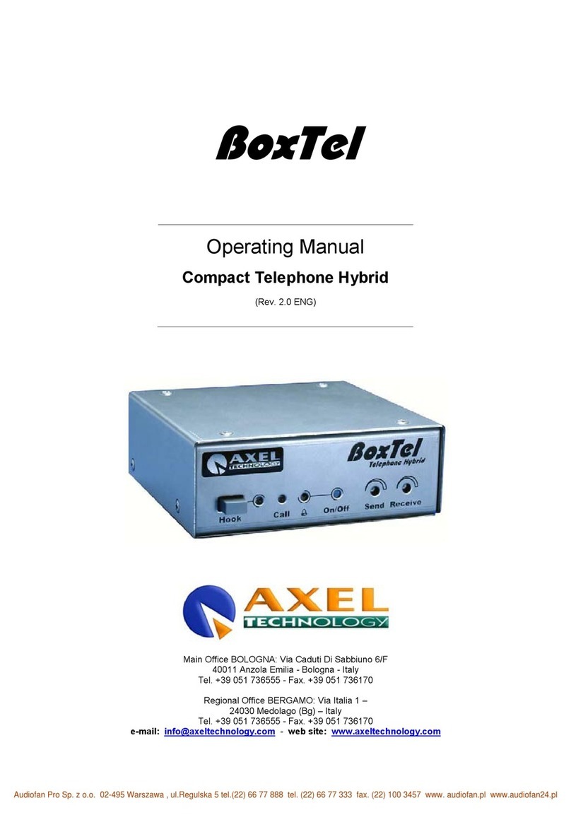 Axel BoxTel operating manual