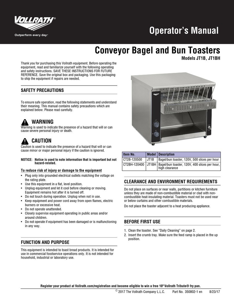 Vollrath CT2B-120500 Operator's manual