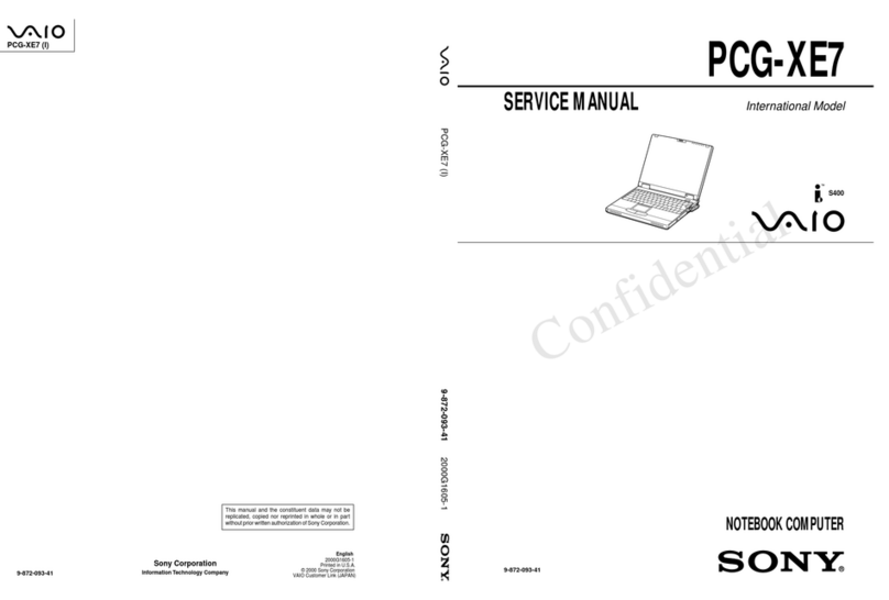 Sony VAIO PCG-XE7 User manual