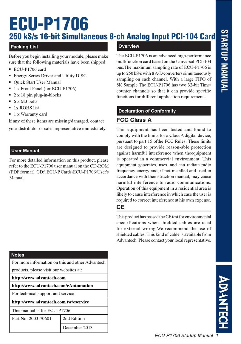 Advantech ECU-P1706 Installation and operation manual