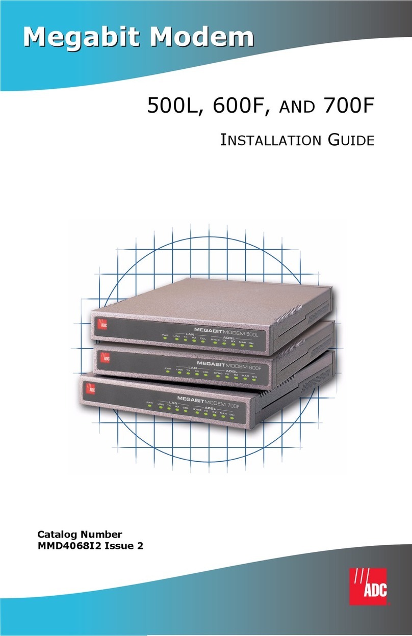ADC Megabit Modem 500L User manual