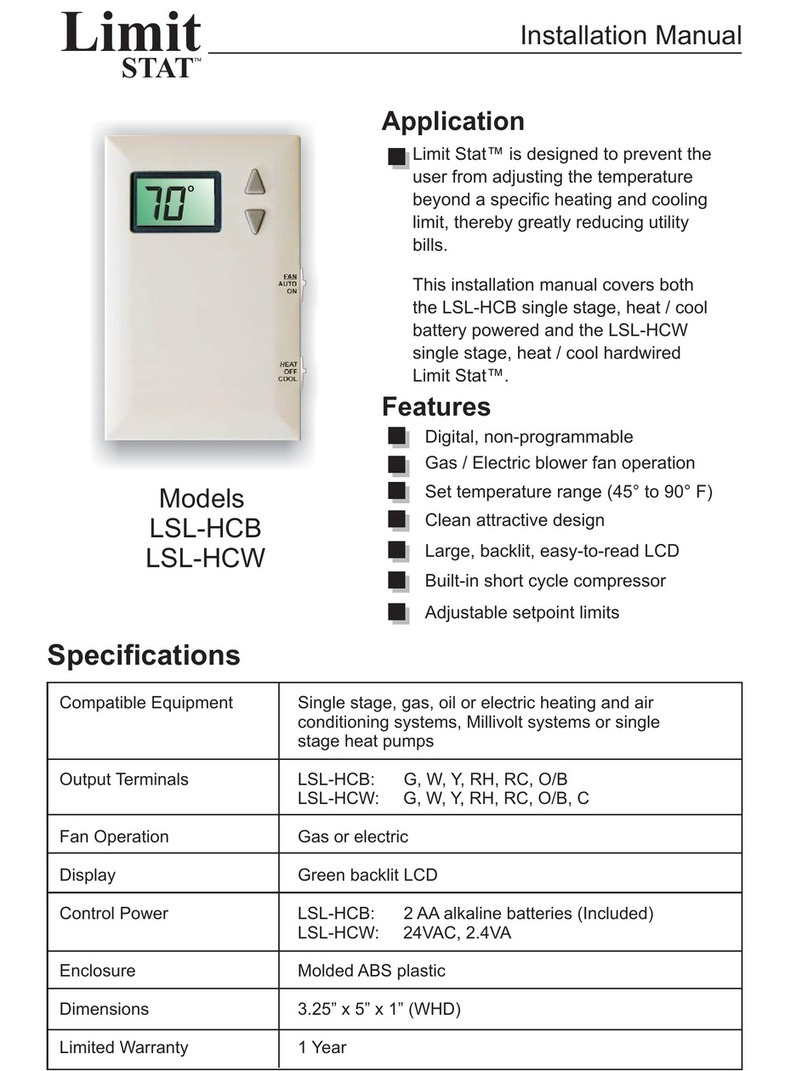 Jackson Systems Limit Stat LSL-HCB User manual Jackson Systems Limit Stat LSL-HCB User manual