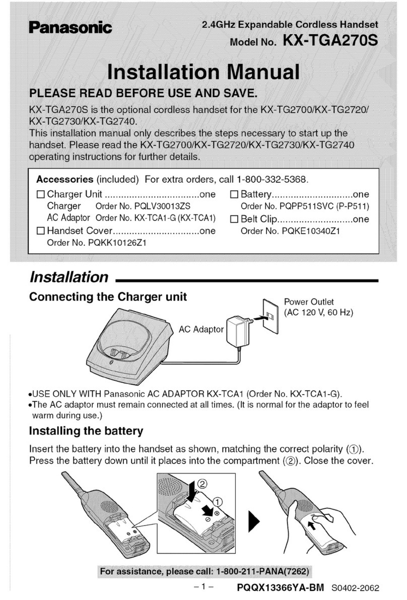 Panasonic KX-TGA270S User manual Panasonic KX-TGA270S User manual