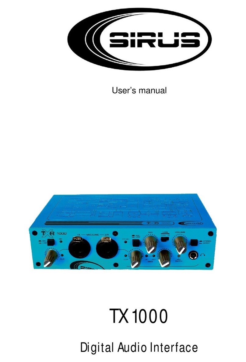Sirus TX 1000 User manual