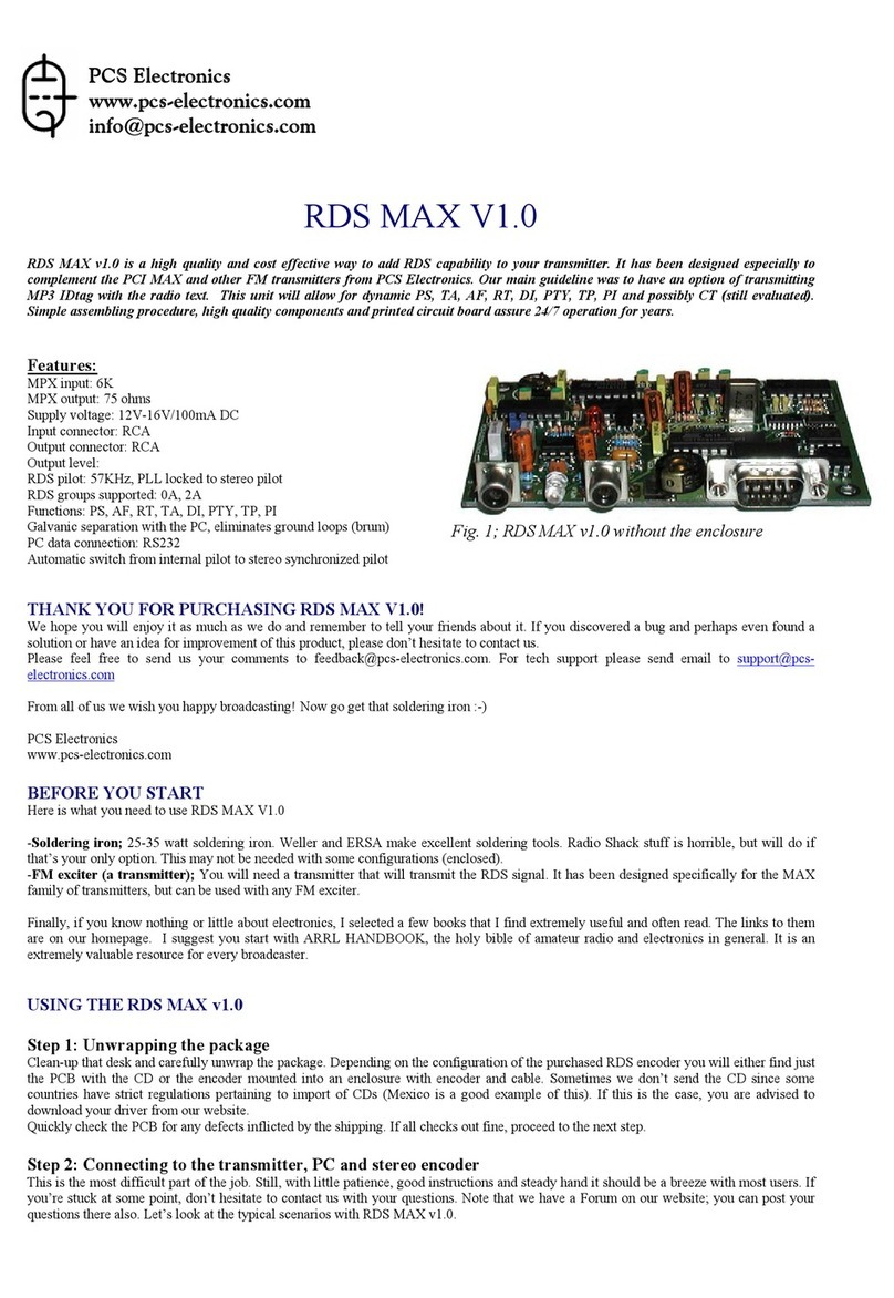 PCS Electronics RDS MAX V1.0 manual