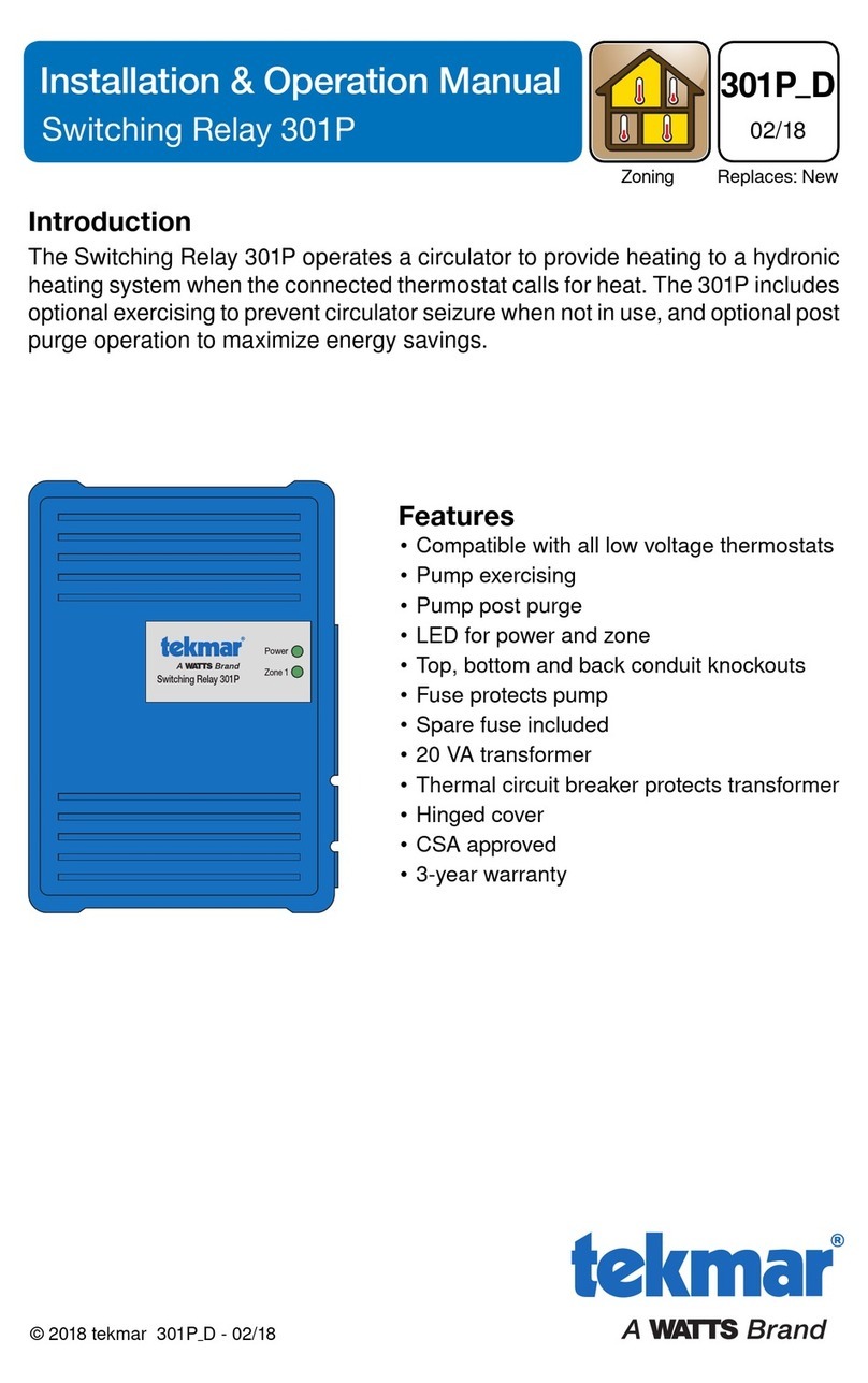 Tekmar 301P User manual