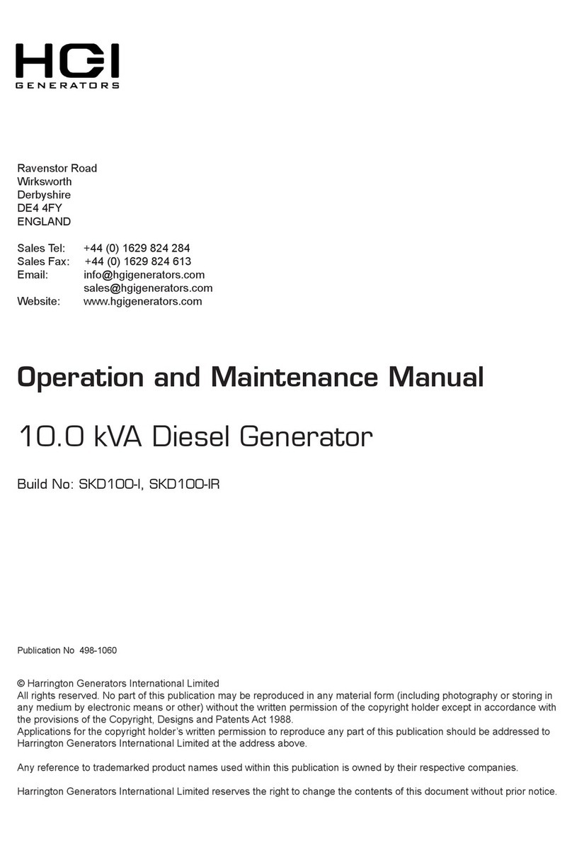 HGI Generators SKD100-I Operation and maintenance manual