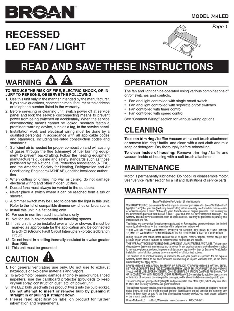 Broan 744LED instructions