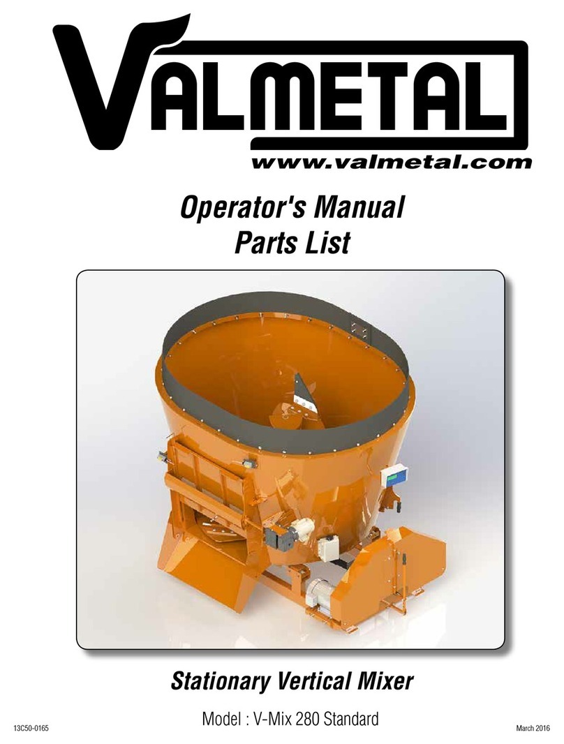 VALMETAL V-Mix 280 Standard User manual