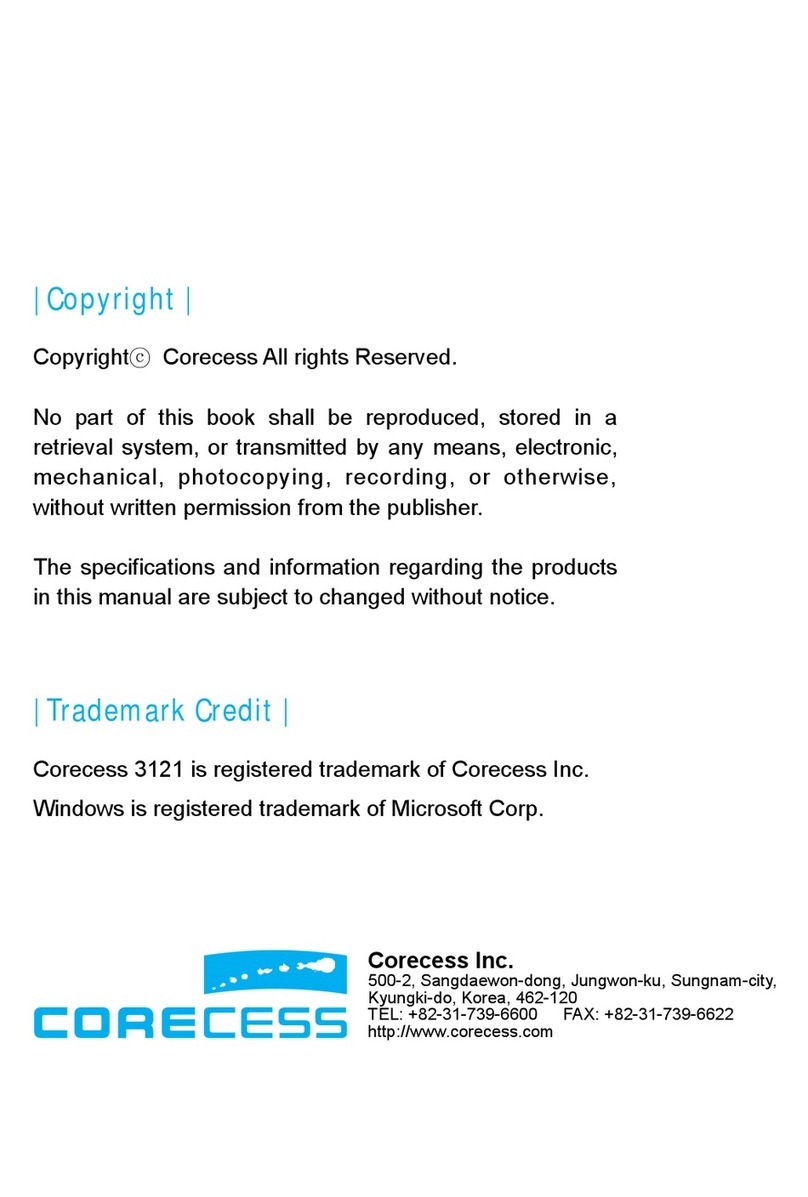 Corecess 3121 user manual