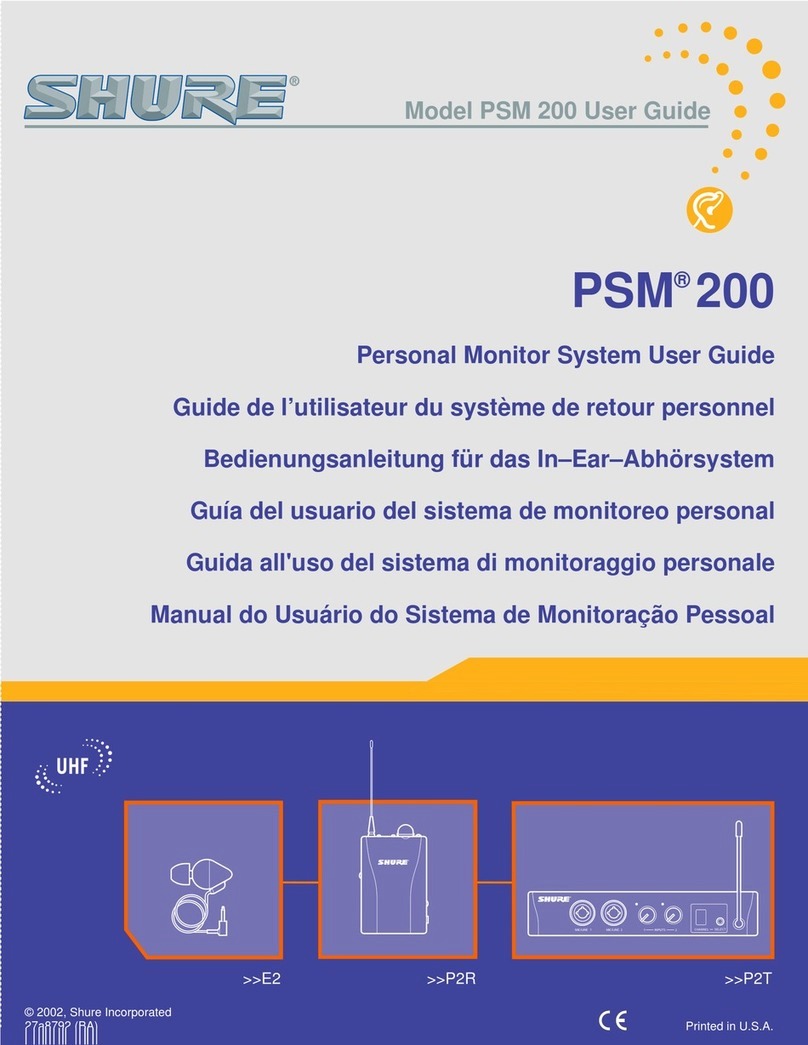 Shure PSM 200 User manual Shure PSM 200 User manual